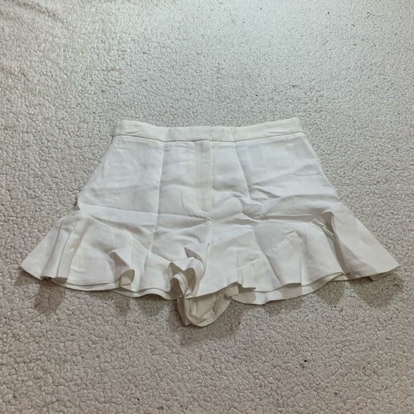 Sandro Paris white ruffled high rise shorts 40 - Picture 2 of 7